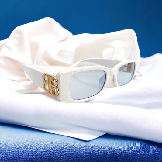 Vienna Sunglasses in White & Blue